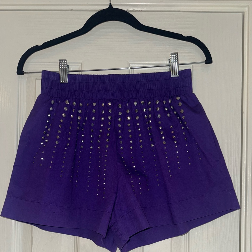 TCEC High Waist Purple Studded Shorts